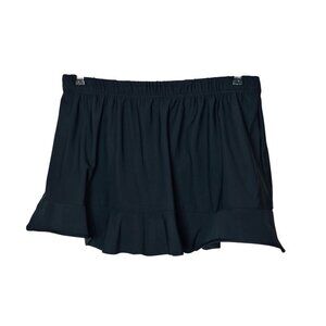 Womens M Black Swim Skirt Ruffled Elastic Built-In Briefs Pool Beach Resort Chic